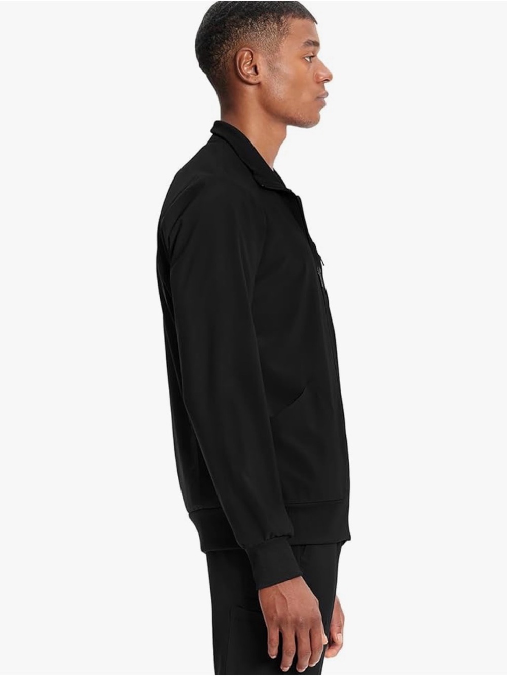 Cherokee Infinity Men's Zip Front Rib Panel Scrub Jacket - Picture 3 of 7